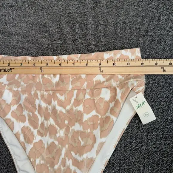Aerie Leopard High Cut Cheeky Bikini Bottom (M) Tan Beige NEW NWT Boho Swimwear - Picture 7 of 8